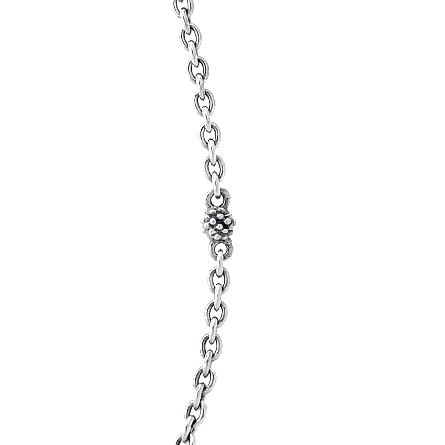 Sterling Silver Estate Lagos Caviar Station Necklace 18inch 4.1dwt