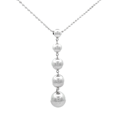 Sterling Silver Estate Tiffany and Company Ball Drop Necklace 16inch 4.7dwt