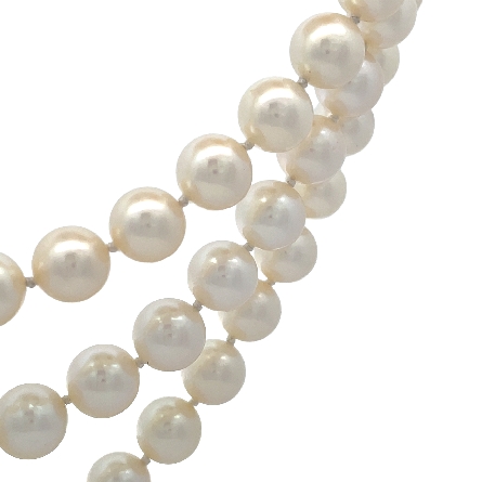 18K Yellow Gold Estate Akoya Pearl 3Strand Necklace 19inches 103.4dwt