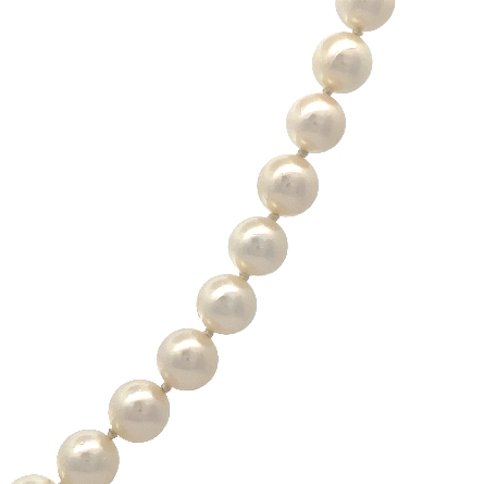 14K Yellow Gold Estate Akoya 7-7.5mm Cultured Pearl Necklace 18inch 19.8dwt