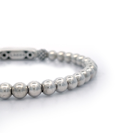 Sterling Silver Estate Lagos Signature Caviar Love Stretch Bead Bracelet 8.8dwt