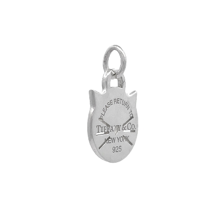 Sterling Silver Estate Tiffany & Co   Return to Tiffany & Co   Cat Cut out Pendant 1.8dwt 