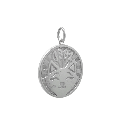 Sterling Silver Estate Tiffany & Co Cool Cat Round Pendant 4.9dwt 