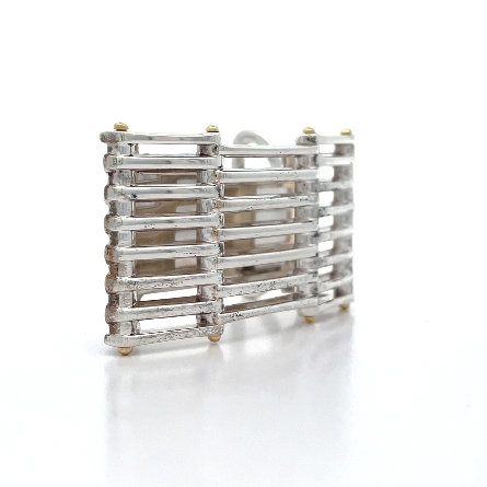 Sterling Silver and 18K Yellow Gold Estate Tiffany & Co Gate Link Belt Buckle 28.6dwt 