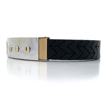 14K Two Tone Estate Rubber ID Bracelet 12.3dwt