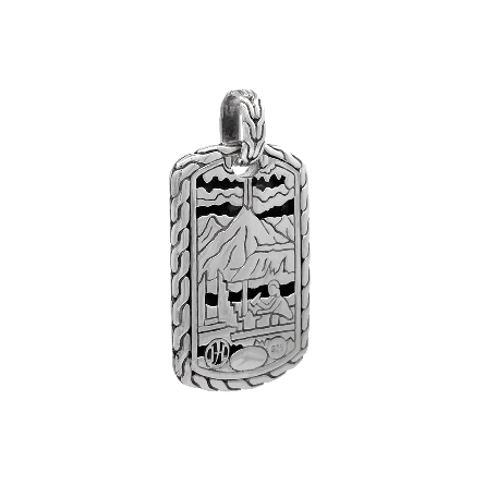 Sterling Silver Estate John Hardy Hammered Dog Tag Pendant 9.6dwt 