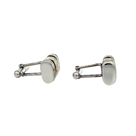 Sterling Silver and 14K Yellow Gold Estate David Yurman Cable Cufflinks 11.6dwt