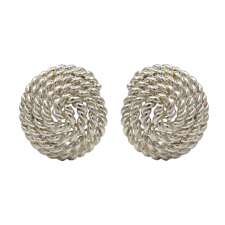 Sterling Silver Estate Tiffany&Co Swirl Button Post Earrings 6.2dwt 