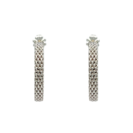 Sterling Silver Estate Tiffany & Co Somerset Hoop Earrings 4.2dwt 