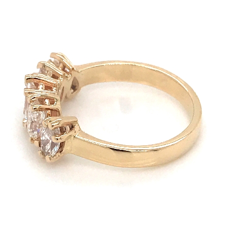 14K Yellow Gold Fashion Band w/3Marquise and 2 Pear Diams=1.60ctw VS-SI H-I Size 6.75