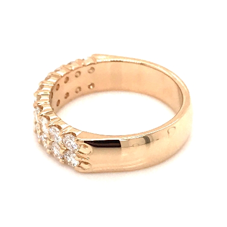 14K Yellow Gold Shared Prong Double Row Inset Band w/20Diams=.99ctw SI H-I Size 6.5 #A2RPSOB