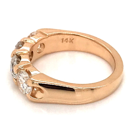 14K Yellow Gold Shared Prong Band w/4Diams=1.95ctw VS-SI H-I Size 6.5 #ARPSOP
