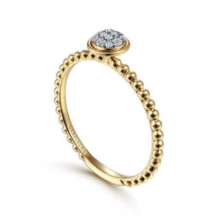 14K Yellow and White Gold Bujukan Cluster Bezel Ring w/Diams=.07ctw SI2 H-I Size 6.5 #LR51825Y45JJ (S1519731)