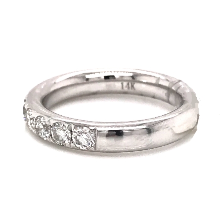 14K White Gold 4Prong Stackable Band w/Diams=1.00ctw SI H-I Size 6.5 #R-7916-E (M1537)