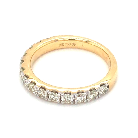 18K Yellow Gold 4Prong Stackable Band w/14Diams=.80ctw VS J Size 6.5 #R22-150096