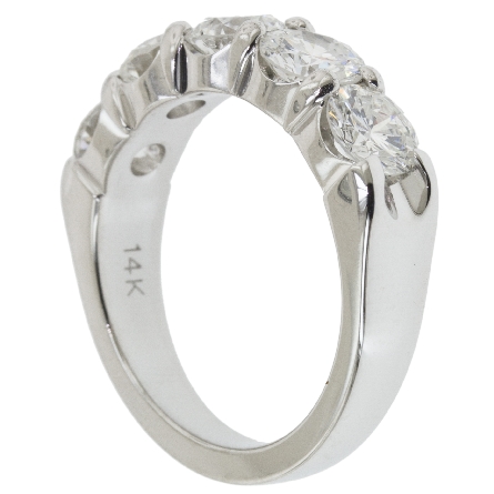 14K White Gold Shared Prongs Tapered Band w/5Diams=247ctw VVS-SI H-I Size 7 #ARPSOP