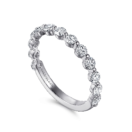 14K White Gold Shared Prong Band w/Diams=.88ctw SI2 G-H Size 6.5 #AN15748W44JJ (S1886381)