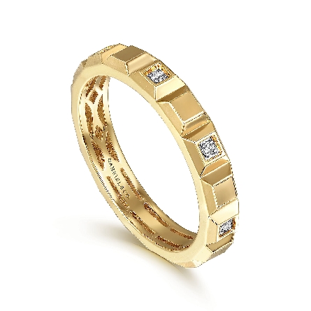 14K Yellow Gold Pyramind Shape Stackable Ring w/Diams=.03ctw SI2 H-I Size6.5 #LR52553Y45JJ (S2119610)