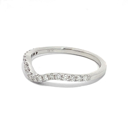 14K White Gold 4Prong Curved Band w/Diams=.31ctw SI H-I Size 6.5 #RG24390 129460