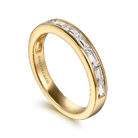 14K Yellow Gold Gabriel Channel Band w/Baguette Diamonds=.73ctw VS2 G-H Size 6.5 #AN16448Y43JJ(S2165901)