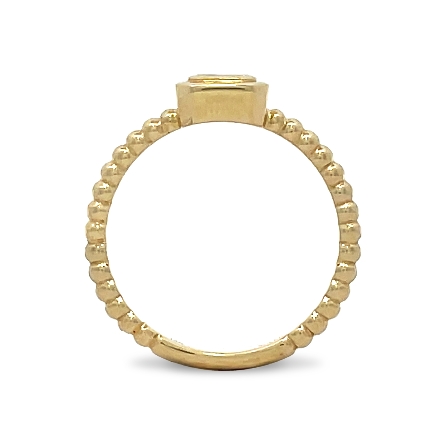 14K Yellow Gold Beaded Bezel Stackable Band w/1 Emerald Cut Diam=.20ct VS G-H #RT24-80YB-EM