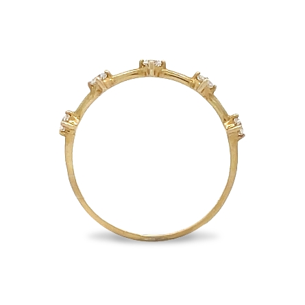 14K Yellow Gold Thin Fashion Band w/5 Diams=.17ct SI2 G-H Size6.5 #RP19-249YB