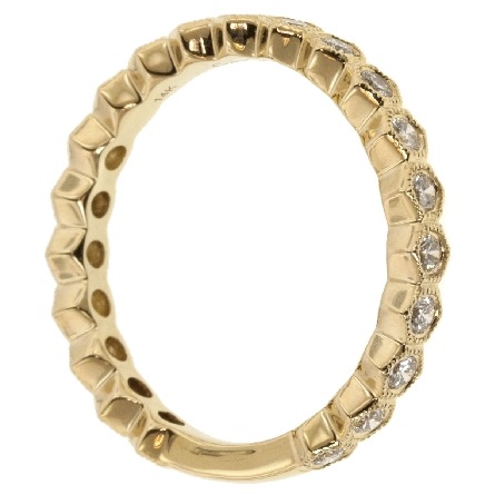 14K Yellow Gold Milgrain Bezel Stackable Guard Band w/Diams=.45ctw SI2 H-I Size 6.5 #LR51174Y45JJ (S2191111)
