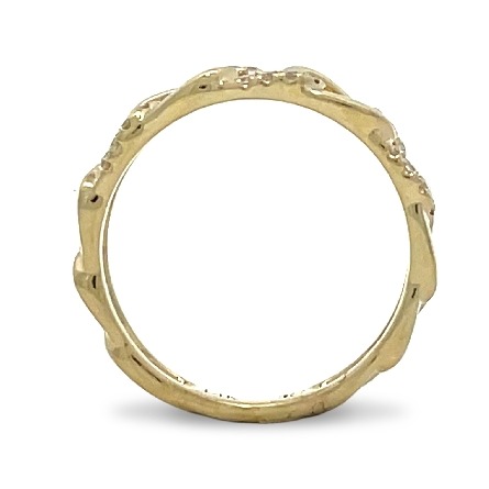 14K Yellow Gold Alternating Polished and Pave Chain Link Fashion Band w/Diams=.16ctw SI H-I Size6.5 #R-9299-E (N4814)