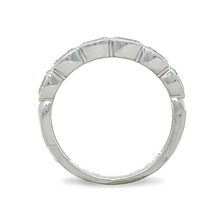 14K White Gold 6 East to West Bezel Band w/Oval Diams=1.18ctw SI H-I #R-9571-P (N2299)