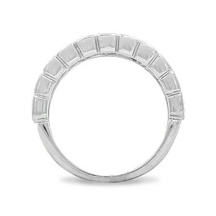 18K White Gold Emerald Cut Bezel Band w/Diams=2.75ctw VS G-H Size6.5 #R-9572-9 (N3499)