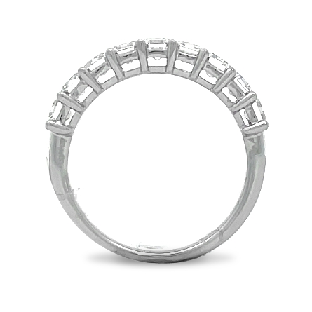 18K White Gold Prong Set Emerald Cut Band w/Diams=2.16ctw VS G-H Size6.5 #R-9631-P (N3503)