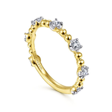 14K Yellow Gold Bujukan Cluster Stackable Stations Ring w/Diams=.35ctw SI H-I Size 6.5 #LR51685Y45JJ (S2272258)