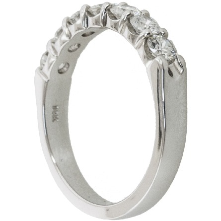 14K White Gold Shared Prongs Band w/7Diams=.42ctw SI H Size 6.5 #ARPSOP