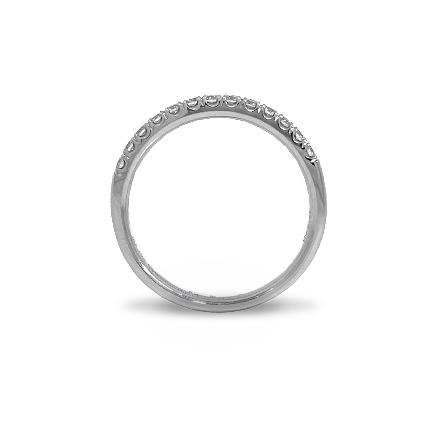 18K White Gold 4Prong Classic Wedding Band w/13 Diams=.27ctw VS H-I Size6.75 #R22-126532