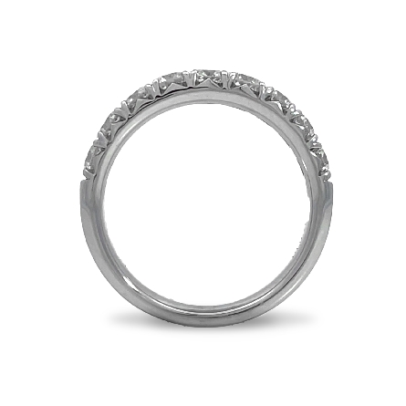 14K White Gold Prong Set Band w/9Diams=1.01ctw SI H-I Size 6.5 #R22-155570