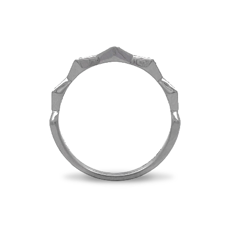 18K White Gold Triangle Pattern Band w/10Diams=.16ctw VS-SI H-I Size6.5 #R22-160950