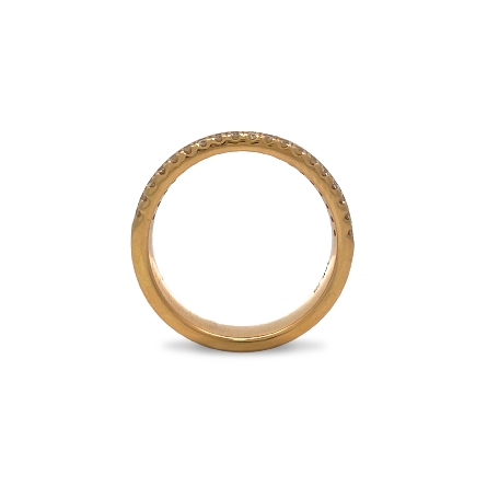 14K Yellow Gold Classic Curved Polished Wedding Band with Straight Edge w/Diams=.19ctw SI1 F-G Size6.5 #31-12339Y-L.00