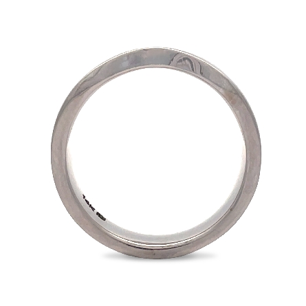14K White Gold Classic Curved Polished Wedding Band with Straight Baguette Diamond Edge w/Baguette Diamonds=.11ctw SI1 F-G Size6.5 #31-12350W-L.00 