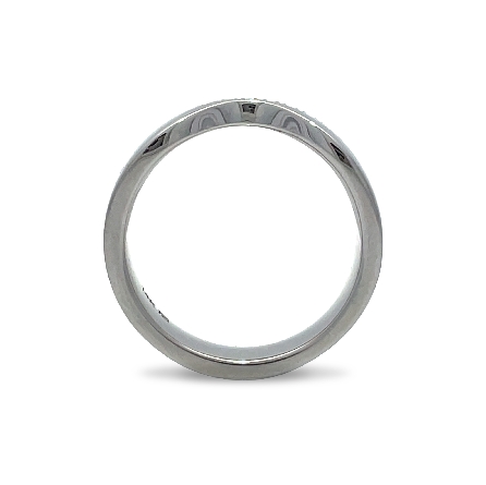 14K White Gold Classic Curved Polished Wedding Band with Straight Diamond Edge w/Diams=.19ctw SI1 F-G Size6.5 #31-12341W-L.00 