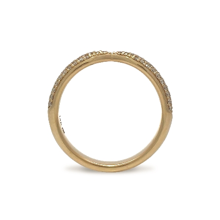 14K Yellow Gold Classic 3.5mm Pinched Wedding Band with Pave Diamonds w/Diams=.31ctw SI1 F-G Size6.5 #31-12349Y-L.00