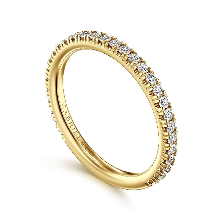 14K Yellow Gold Gabriel French Pave Wedding Band w/Diamonds=.36ctw SI2 G-H Size 6.5 #AN14229Y44JJ (S2325045)