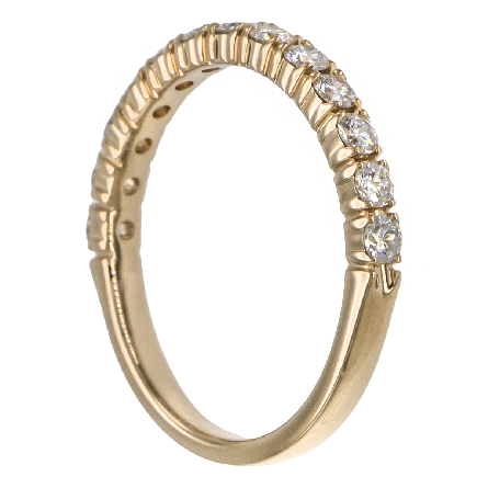 14K Yellow Gold 4Prong Wedding Band w/13Diams=.58ctw VS-SI H-I Size 6.5 #AR4SOB