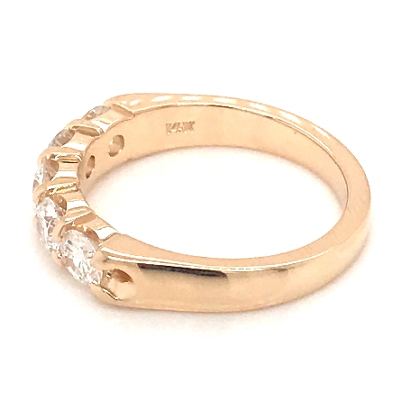14K Yellow Gold Shared Prong Wedding Band w/5Diams=.56ctw VS-SI H-I Size 6.5 #ARPSOP