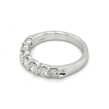 14K White Gold Shared Prongs Band w/7Diams=.98ctw VS-SI H-I Size 6.5 #ARPSOP