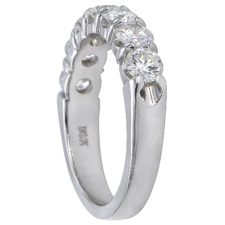 14K White Gold Shared Prongs Band w/7Diams=1.17ctw VS-SI H-I Size 6.5 #ARPSOP