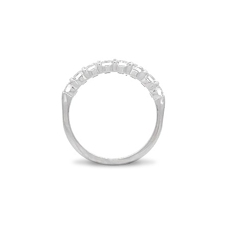 14K White Gold Shared Prong Wedding Band w/8Diams=.93ctw SI H-I Size 6.5 #ARPSOP