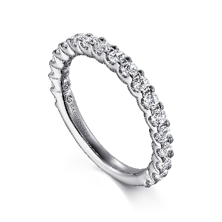 14K White Gold Gabriel Shared Prong Straight Band w/Diamonds=.76ctw SI2 G-H Size6.5 #AN7604W44JJ (S1936152)