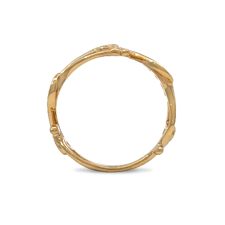 14K Yellow Gold Swirl Link Bezel Band w/Diams=.10ctw VS-SI G-H Size6.5 #PR1421D