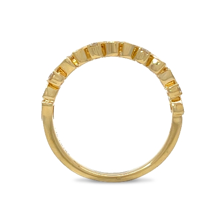 14K Yellow Gold Milgrain Pear and Round Bezel/Prong Band w/Marquise Diams=.48ctw and Round Diams=.12ctw VS-SI G-H Size6.5 #PR2126D