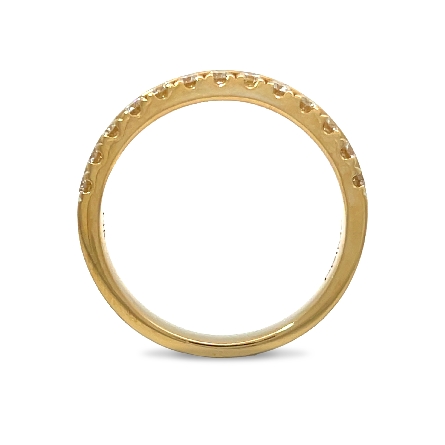 14K Yellow Gold 2Row Prong Set and Polished Band w/Diams=.38ctw VS-SI G-H Size6.5 #PR2767D